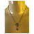 Collana con ciondolo cuore in pietra colorata Christian Dior Multicolore Metallo  ref.472109