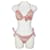 [Used] CHANEL 03P P20859V12227 Bikini Swimwear 40 Ladies Setup White Red Nylon  ref.473279