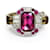 [Usato] Prada PRADA Crystal Bijoux Color Stone Bracciale in gomma braccialetto rosa giallo da donna Argento Di gomma  ref.473297