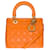 Christian Dior Très chic sac bandoulière Dior Lady Dior MM en cuir cannage orange, garniture en métal doré  ref.474236