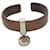 Bulgari Bracciale rigido in pelle Bvlgari Marrone  ref.474395