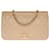Timeless Precioso bolso con solapa completa Chanel Classique en piel de cordero acolchada beige, guarnición en métal doré Cuero  ref.475244