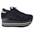 Hogan Grey Platform Sneakers Black Suede  ref.477281