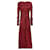 Maje Red & Black Ruched Floral Print Midi Dress Viscose  ref.477288