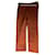 Chanel Pants, leggings Red Cotton  ref.477354