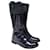 Kniehohe Armani-Stiefel aus marineblauem Leder Lackleder  ref.477723