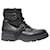 Prada Combat Style Stiefeletten aus schwarzem Leder  ref.477767