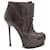 Yves Saint Laurent Tribtoo 105 Lace Up Bootie in Brown Leather  ref.477797