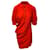 Alexander McQueen One Side Draped Dress in Orange Silk  ref.477801