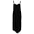Vince Robe mi-longue drapée sans manches en lin noir  ref.477862