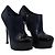Stivaletti Yves Saint Laurent Tribute Platform in pelle di vitello blu navy - vista 5
