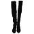 Stivali sopra il ginocchio di Stuart Weitzman Lowland in camoscio nero - vista 3