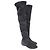 Stivali sopra il ginocchio di Stuart Weitzman Lowland in camoscio nero - vista 4
