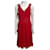 Amanda Wakeley Vestido rojo de gasa con bordado de perlas Roja Poliéster  ref.479269