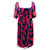 Diane Von Furstenberg Vestido midi decote franzido em seda multicolorida Multicor  ref.479588