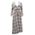 Theory Checkered V-Neck Longsleeve Maxi Dress in White Viscose Polyester  ref.479609