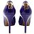 Decolleté Louis Vuitton open toe in vernice viola con tacco a lucchetto Porpora - vista 2