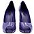 Decolleté Louis Vuitton open toe in vernice viola con tacco a lucchetto Porpora - vista 5