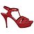 Sandali con plateau Tribute glitterati Saint Laurent Rosso
