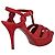 Sandali con plateau Tribute glitterati Saint Laurent Rosso - vista 3