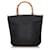 Gucci Black Bamboo Canvas Tote Bag Cloth Cloth  ref.480545