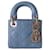 Lady Dior micro bag Blue Patent leather  ref.481453