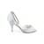 Chanel Size 36.5 Grey Satin Peep Toe Pearl Ankle Strap Pumps Size  ref.481738