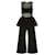 Self portrait Self-Portrait Lace Embroidered Tulle and Crepe Jumpsuit Black Polyester  ref.481751