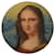 Autre Marque Spilla Mona Lisa in smalto blu e oro 18ct