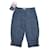 [Used] CHANEL 13C Versailles line hem button pants Blue Linen  ref.483709