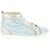 Christian Louboutin Mens 43 Blue Silver Crystal Strass Louis Junior AB High Sneaker  ref.484361