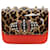 Bolsa de ombro Christian Louboutin Sweet Charity Baby com estampa de leopardo em couro de bezerro vermelho Bezerro-como bezerro  ref.485260