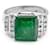 Autre Marque Anello con smeraldo e diamanti in platino Grigio  ref.487166
