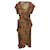 Autre Marque De La Vali Cadaques Ruffled Animal-Print Wrap Dress in Brown Viscose Cellulose fibre  ref.487258