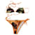 Bikini Imprimé Palmiers Balmain en Polyamide Orange Nylon  ref.488288