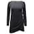 Theory Robe drapée en jersey à manches longues en laine noire  ref.488655