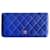 Chanel Zeitloses Classique Portemonnaie Blau Leder  ref.489367
