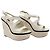 Zeppa Louis Vuitton in pelle beige Bianco - vista 3