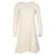 Chloé Chloe – Langärmliges Kleid mit Rüschen aus cremefarbenem Crêpe Weiß Roh Acetat Zellulosefaser  ref.490058