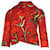 Dolce & Gabbana Veste Brocart Métallisé Floral en Coton Rouge  ref.490074