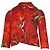 Dolce & Gabbana Blumen-Metallic-Brokatjacke aus roter Baumwolle