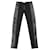 Pantaloni Burberry in pelle con pannello laterale in acetato nero Fibra di cellulosa  ref.490134