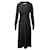 Alessandra Rich Robe Maxi Découpée en Cupro Noir  ref.490242