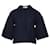 Valentino Three-Quarter Sleeve Crop Top in Navy Blue Linen  ref.490280