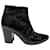 Saint Laurent Textured French Ankle Boots in Black Leather  ref.490344
