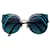 Fendi FF 0215 Runde Sonnenbrille aus schwarzem Metall Mehrfarben  ref.490367
