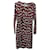 Diane Von Furstenberg Arquivo Vestido de bandagem com estampa de leopardo em seda bordô Bordeaux  ref.490381