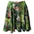 Minifalda plisada con estampado de selva en seda verde de Kenzo  ref.490396