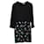 Vestido manga longa com aplique de insetos Victoria Beckham em viscose preta Preto Fibra de celulose  ref.490511