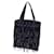 [Usado] Bolsa Chanel Mini Tote Bag Coco Mark Stoned Fringe Preto x Prata  ref.490780